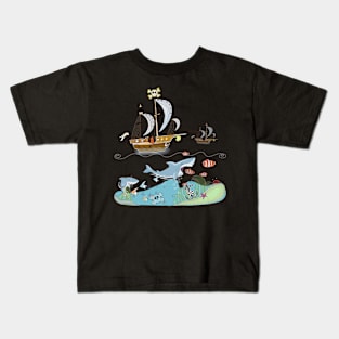 pirate ship Kids T-Shirt